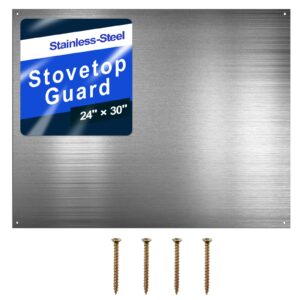 24 by 30 inch reversible stainless steel backsplash metal backsplash kitchen backsplash behind stove metal sheet panels with 4 pre drilled holes and screws for wall protector (1 set)