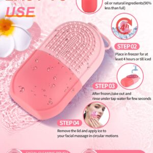 MYSEXY Ice Roller for Face & Eye, Beauty Facial Ice Rollers Ice Holder Mold Face Puffiness Relief Massage Skin Care Tools for Brighten Lubricate Shrink Pores Remove Fine Lines (Pink)