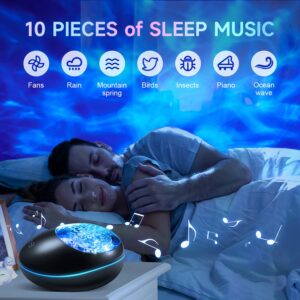 Mubarek Galaxy Projector 2.0 Upgraded, 33 Lighting Modes & Dimmable Galaxy Lights for Bedroom+Remote, 10 Built-in White Noise Galaxy Light Projector+Bluetooth Spearker, Galaxy Projector for Bedroom