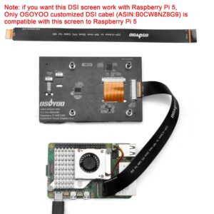 OSOYOO 4.3 inch IPS LCD Capacitive Touc Screen Display 800×480 DSI Interface for Raspberry Pi 4 3 2 Model B B+ A+