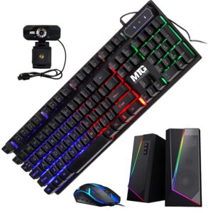 TechMagnet All in one Desktop Computer, Cheetah 6, Intel Core i5 6th Gen 2.5 GHz, 16GB DDR3, 1TB SSD, Dual 27 inch LED Monitor, MTG RGB Keyboard Mouse, RGB Speaker and Webcam, Win10 Pro (Renewed)