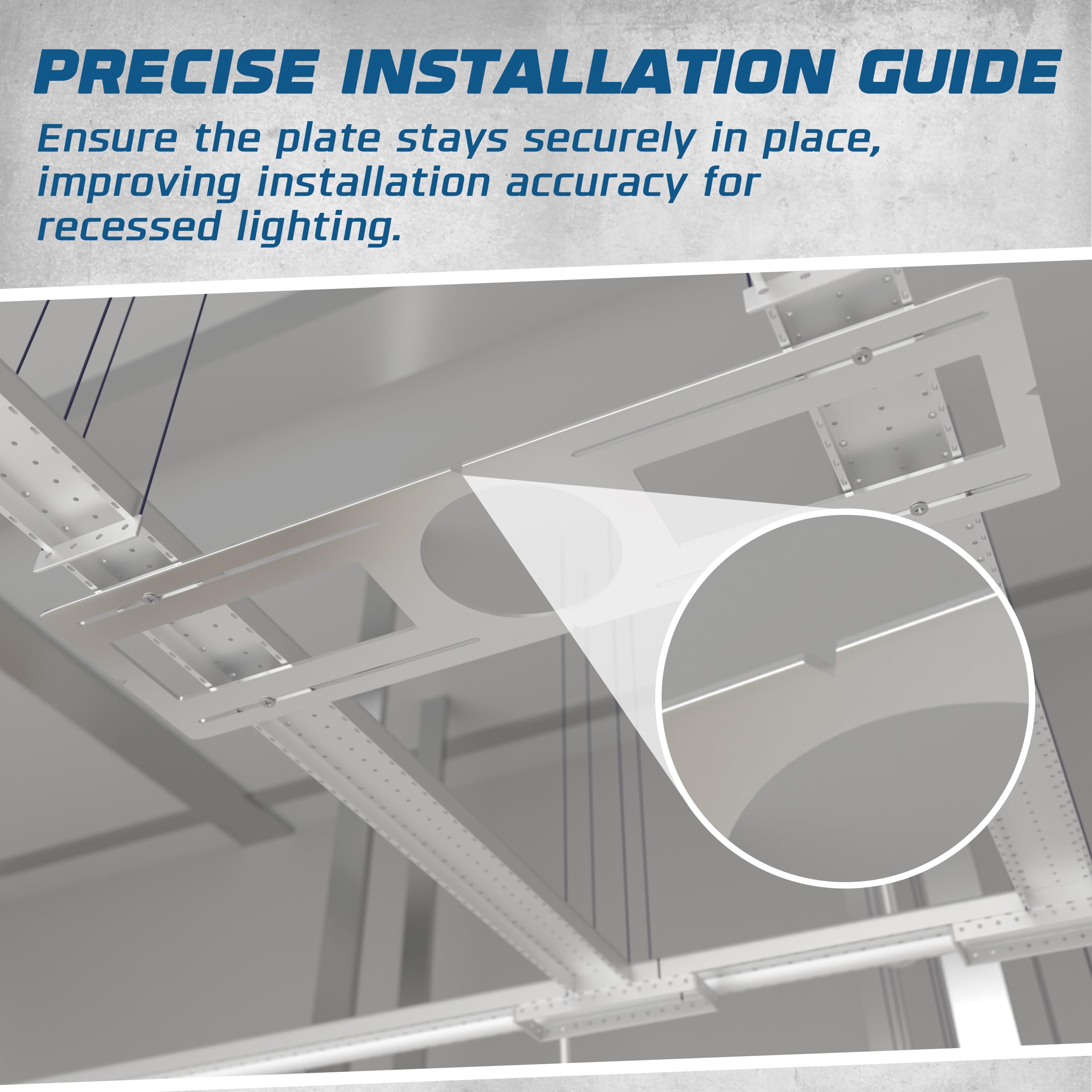 OHLECTRIC (48 Pack) New Construction Rough-in Plate for LED Downlight – Slim Steel Plate/Bracket – Guide for Electrician & Drywaller – for Use with 6 Inch Models