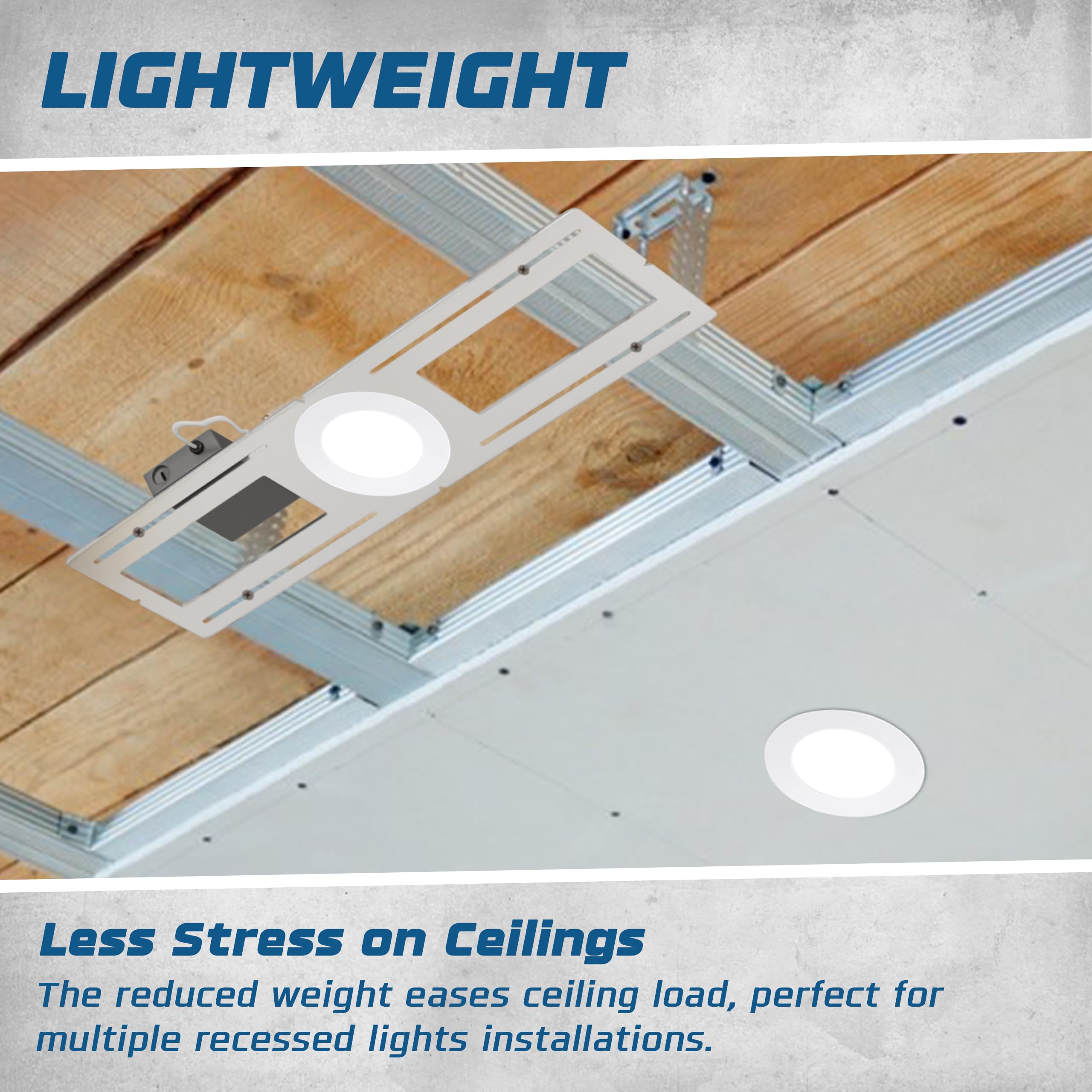 OHLECTRIC (48 Pack) New Construction Rough-in Plate for LED Downlight – Slim Steel Plate/Bracket – Guide for Electrician & Drywaller – for Use with 6 Inch Models