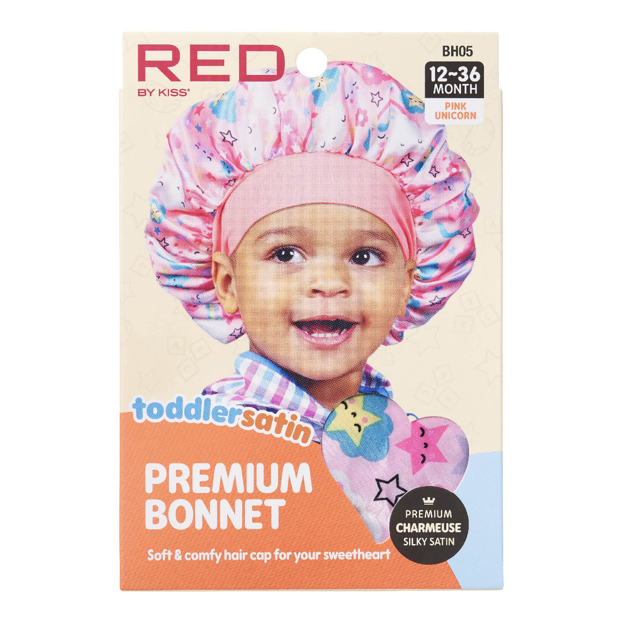 Red by Kiss Toddler Satin Bonnet Sleep Caps Hair Wraps Hair Bonnet (Pink Unicorn)