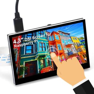 OSOYOO 4.3 inch IPS LCD Capacitive Touc Screen Display 800×480 DSI Interface for Raspberry Pi 4 3 2 Model B B+ A+