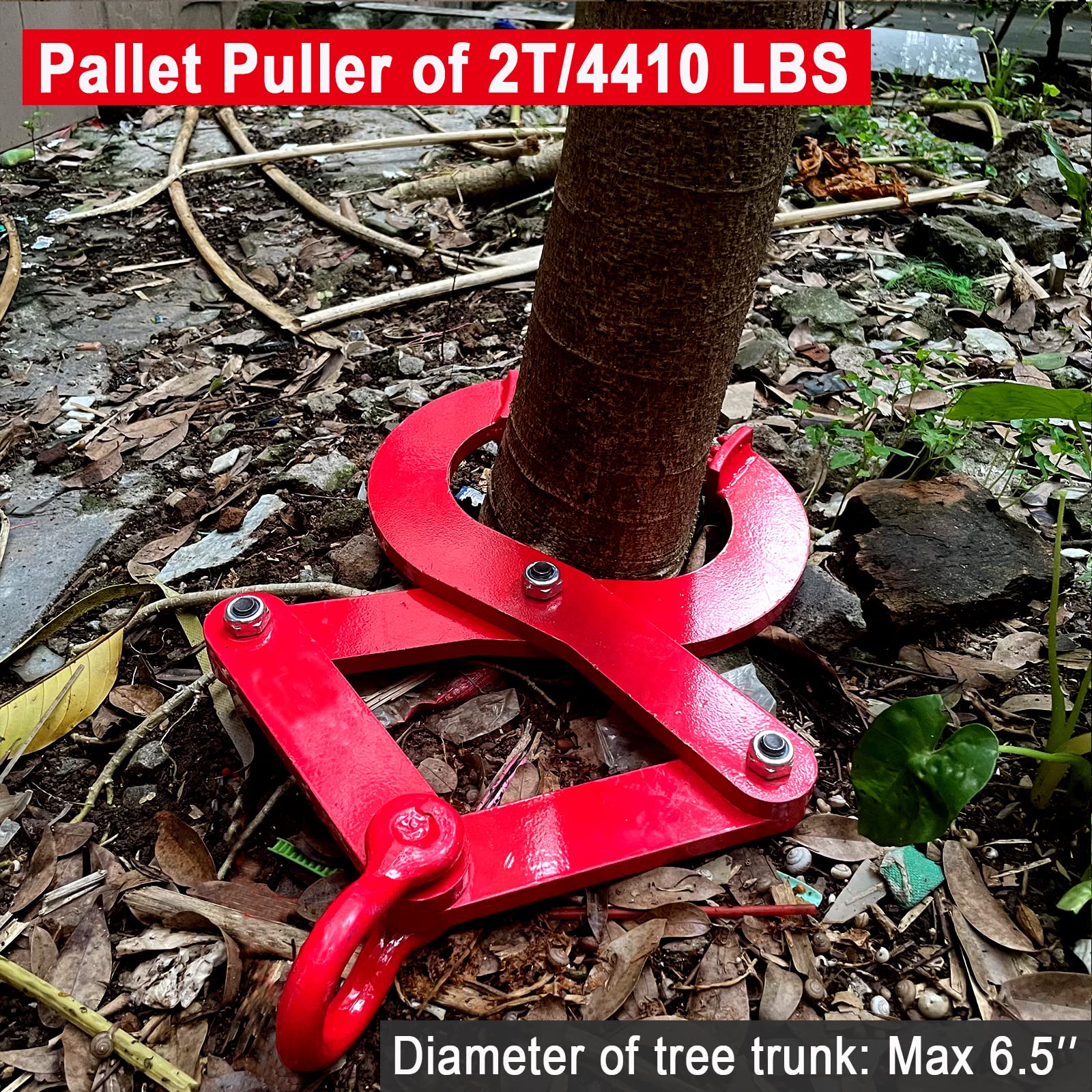 Pallet Puller 2T/4409lbs Capacity Heavy Duty Steel Single Scissor for Pulling Pallets, Woods and Other Things Easily, 8 Inches Bigger Jaw Opening Pallet Grabber