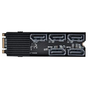 SilverStone Technology ECS07 5-Port SATA Gen3 6Gbps Non-RAID M.2 PCIe Storage Expansion Card, SST-ECS07