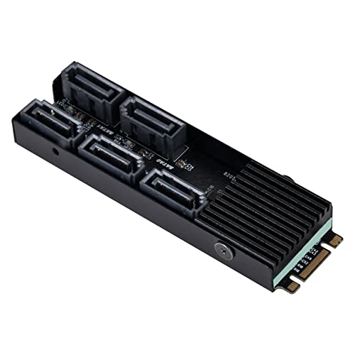 SilverStone Technology ECS07 5-Port SATA Gen3 6Gbps Non-RAID M.2 PCIe Storage Expansion Card, SST-ECS07