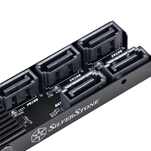 SilverStone Technology ECS07 5-Port SATA Gen3 6Gbps Non-RAID M.2 PCIe Storage Expansion Card, SST-ECS07