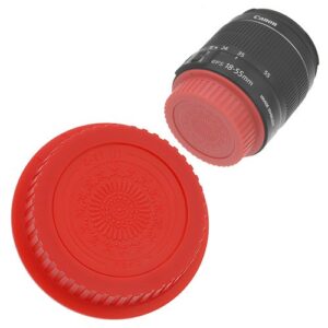 Fotodiox Designer (Red) Lens Rear Cap Compatible with Canon EOS EF and EF-S Lenses & Red Designer Body Cap Compatible with Canon EF and EF-S Mount Cameras