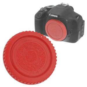 Fotodiox Designer (Red) Lens Rear Cap Compatible with Canon EOS EF and EF-S Lenses & Red Designer Body Cap Compatible with Canon EF and EF-S Mount Cameras