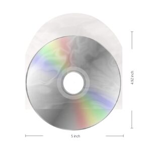 100PCS CD/DVD Sleeves Anti-Static Clear Transparent Plastic Sleeve for 5inch CD and DVD