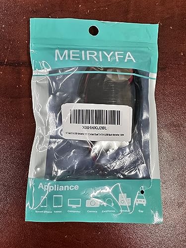 MEIRIYFA 12V to 5V USB Converter DC 12V to Dual 5V 3A USB Buck Converter Module Step Down Converter Reduced Voltage Regulator Module Car Power Adapter