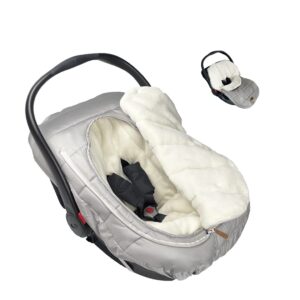 cozyme car seat cover for infant comes with ultra soft fleece carseat bunting bag for winter, infant footmuff for winter