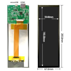 EDIY 7.9 Inch IPS Screen for Aida64 1280x400 Raspberry Pi PC CPU Sub Monitor GPU Rack Vehicle Mounted Fan Speed Analog Display with Drive Board