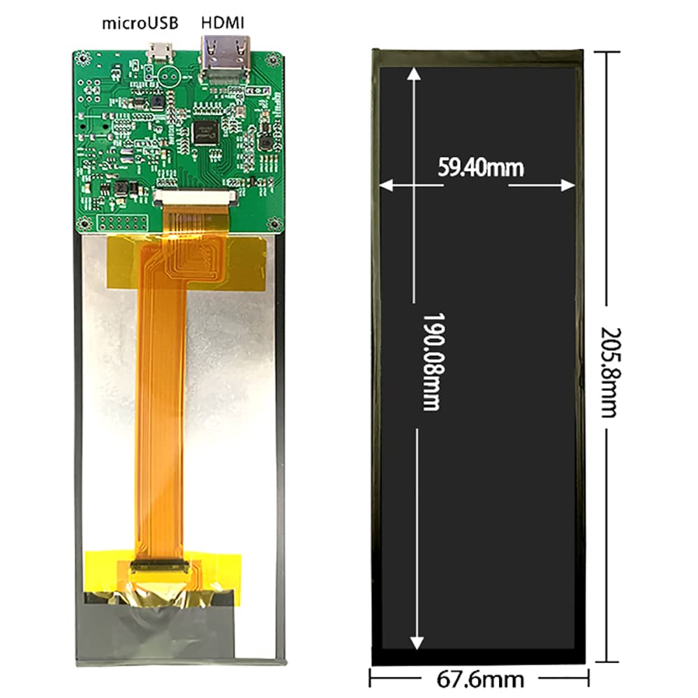 EDIY 7.9 Inch IPS Screen for Aida64 1280x400 Raspberry Pi PC CPU Sub Monitor GPU Rack Vehicle Mounted Fan Speed Analog Display with Drive Board