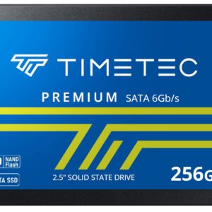 Timetec 256GB SSD 3D NAND QLC SATA III 6Gb/s 2.5 Inch 7mm (0.28") Read Speed Up to 530 MB/s SLC Cache Performance Boost Internal Solid State Drive for PC Computer Desktop and Laptop (256GB)