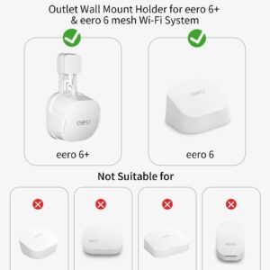 COOLWUFAN Outlet Wall Mount Holder for eero 6 or eero 6+ mesh Wi-Fi System [NOT Fit for eero mesh], No Messy Wires, Easy to Install Mount Holder for eero 6 & eero 6+ mesh Wi-Fi System (3 Pack)