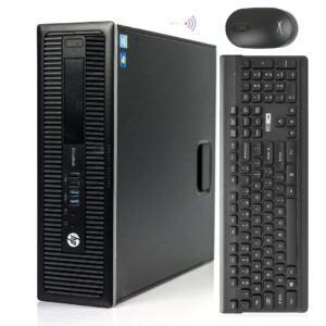 hp elitedesk 800 g1 sff desktop pc,refurbished desktop i7,win 10 business computers,8gb ram,256gb ssd,dvd,dp,hdmi,wifi,bt,vga,usb,wireless keyboard and mouse + tjj mouse pad (renewed)