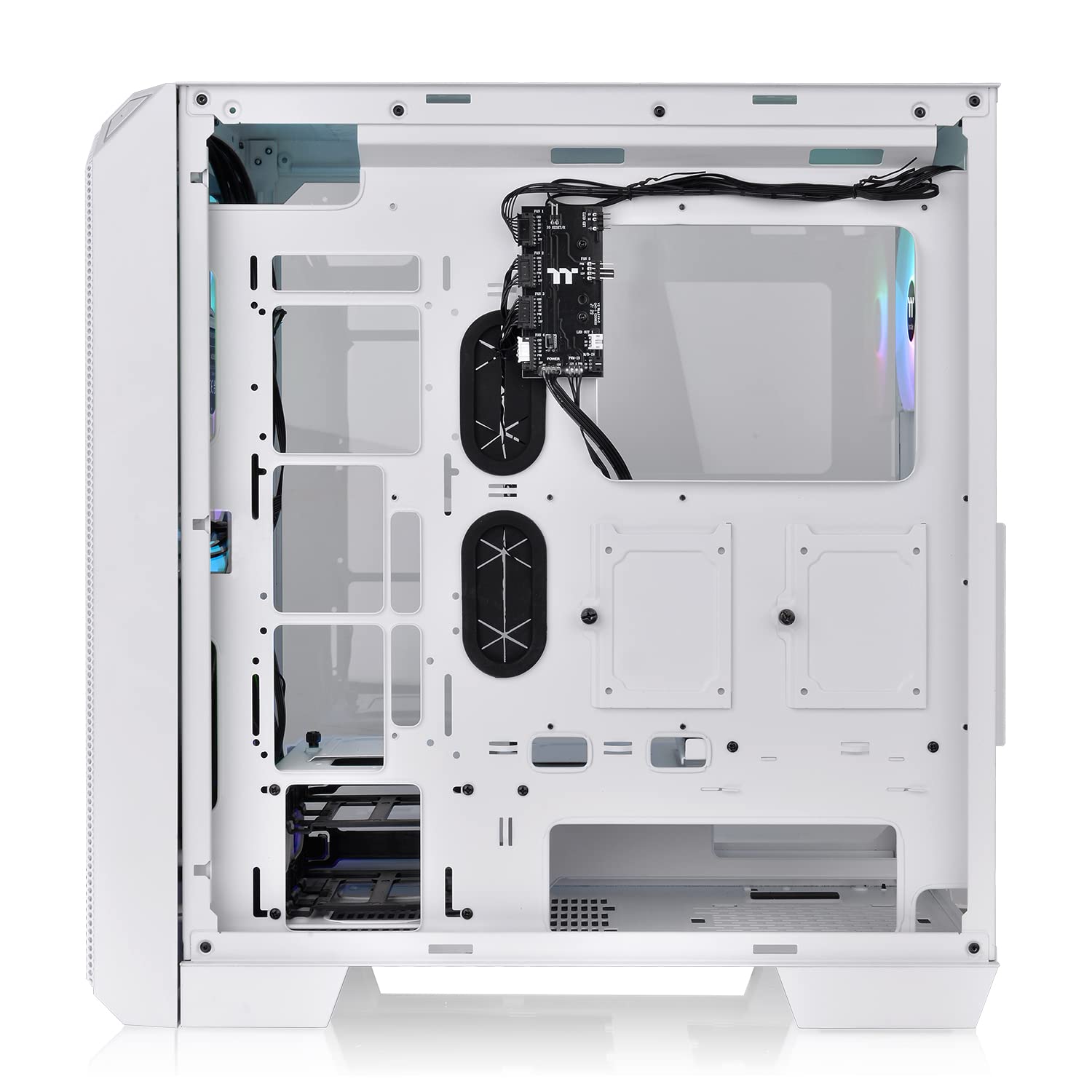 Thermaltake View 300 MX TG ARGB Motherboard Sync E-ATX Mid Tower Computer Case with 2x200mm Front & 1x120mm Rear ARGB Fan, Interchangeable Tempered Glass & Mesh Front Panel, CA-1P6-00M6WN-00, White