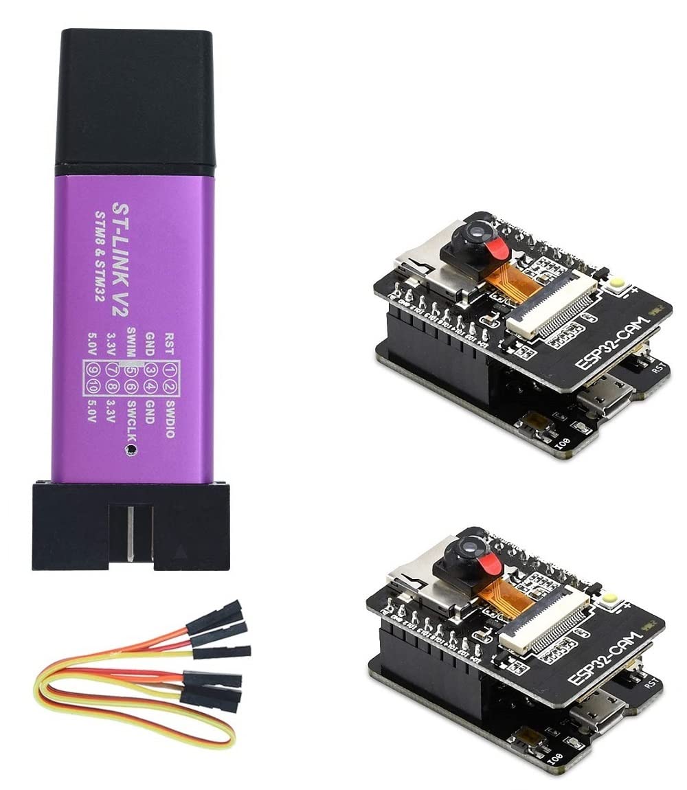 Aideepen ST Link V2 Programming Unit Mini Emulator Downloader M89 New (Random Color)+2 PCS ESP32-CAM W-BT Board