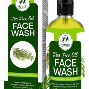 Tea Tree Oil Face Wash, 4oz – Tea Tree Soap Natural Skin Cleanser – Pure Essential Oil Infused Skincare Cleansing Face Soap, Made in USA