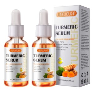 2 Pack Turmeric Serum for Dark Spots, Turmeric Dark Spot Corrector Serum for Acne, Hyperpigmentation and Smooth Skin, Formulated with Hyaluronic Acid, Vitamin C & E - 1.01 FL.OZ