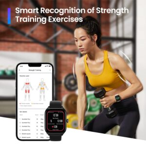 Amazfit GTS 4 Smart Watch 43mm for Men, Alexa Built-In, GPS, Bluetooth Calls & Text, 8-Day Battery Life, Heart Rate & Sleep Tracking, AI Fitness App & 150+ Sports Modes, for Android & iPhone-Black