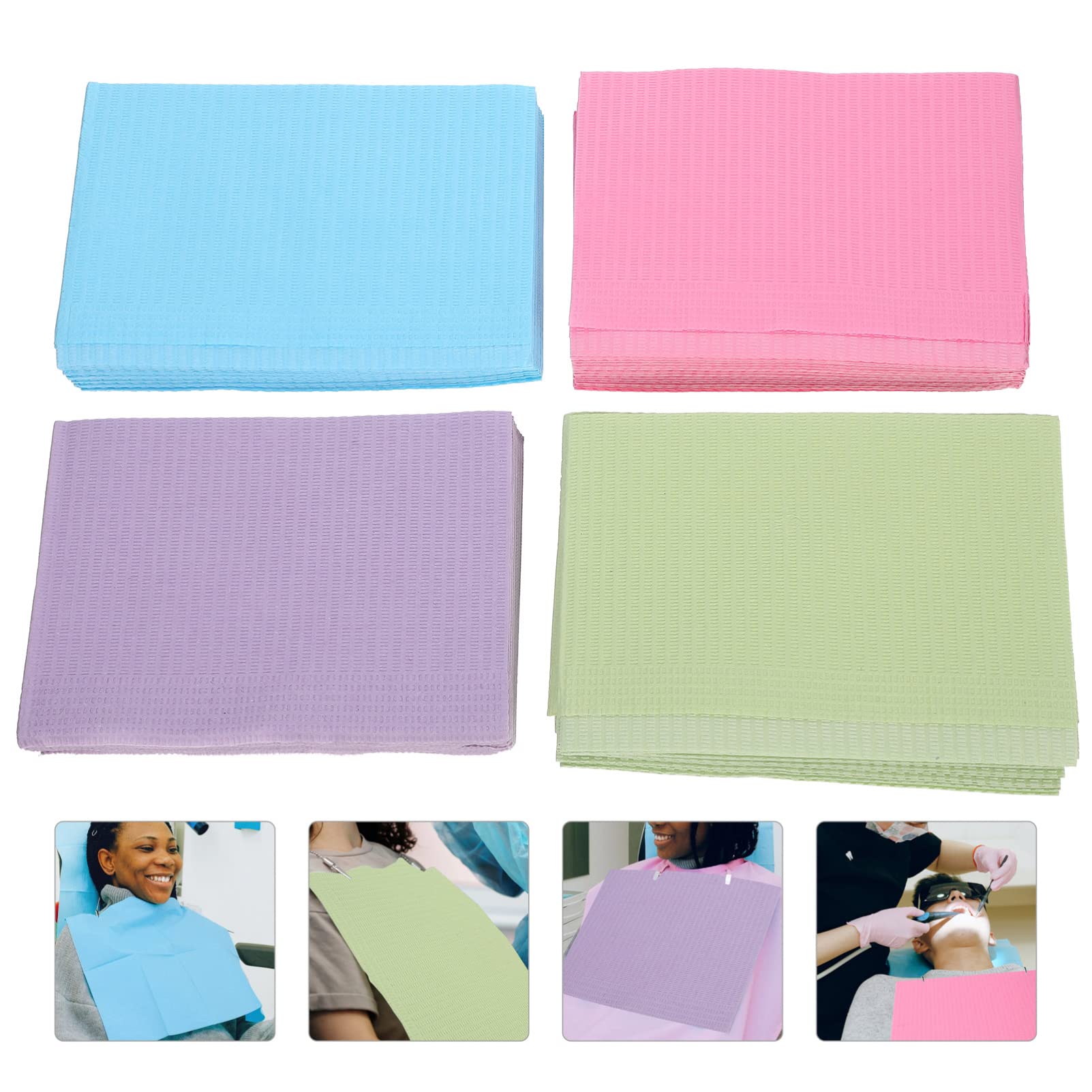 Ciieeo 40pcs Dental Drapes Bibs Medical Tray Cover Eyelash Extension Supplies Microblading Supplies Dental Napkins Nail Tech Must Haves Protection Tablecloth Wood Pulp Paper