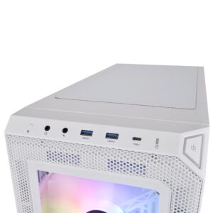 Thermaltake View 300 MX TG ARGB Motherboard Sync E-ATX Mid Tower Computer Case with 2x200mm Front & 1x120mm Rear ARGB Fan, Interchangeable Tempered Glass & Mesh Front Panel, CA-1P6-00M6WN-00, White