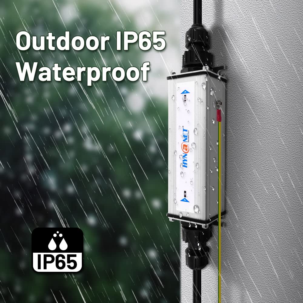 Gigabit Industrial Waterproof PoE+ Extender with 6kV Lightning Protection for Outdoor Use