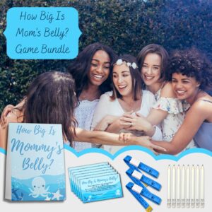 How Big is Mommys Belly Game Nautical Cinta para medir la Panza Measure The Belly Baby Shower Game 62 Piece for 50 Players Ahoy its a Boy Baby Bump Measuring Tape Game