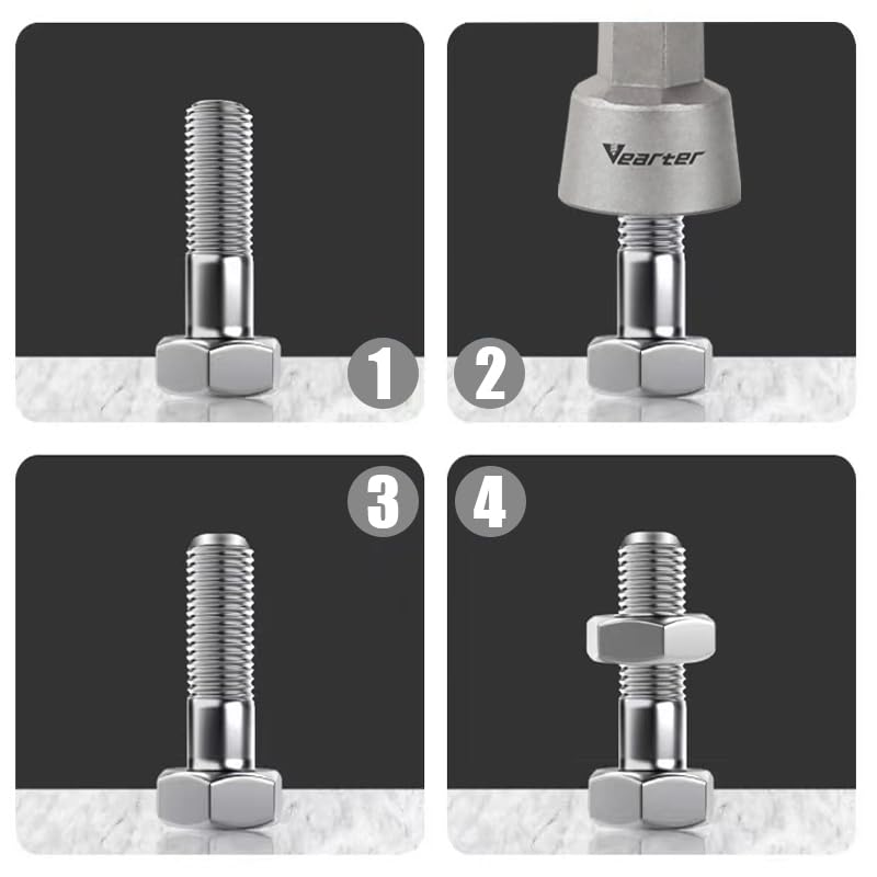 Vearter External Chamfer Drill Bit Deburring Tool with 3 Flute Carbide Blades for Metal Steel, Removal Burr Tools Quick Release Shank Fits 1/8" (3mm) to 3/4" (19mm)