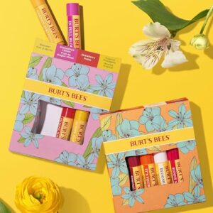 Burt's Bees Stocking Stuffers, Just Picked Lip Balm Set, Pomegranate, Watermelon, Sweet Mandarin, Coconut & Pear, Natural Origin Lip Treatment Christmas Gifts (4-Pack)