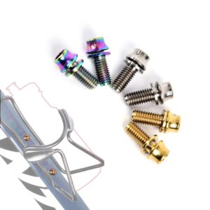 M5x12mm Titanium Bolt with Washers, Bicycle Water Bottle Cage Ti Bolts M5 x 12mm Bolt Hex Screw (4pcs, Multicolored)