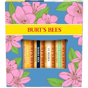 Burt's Bees Stocking Stuffers, Balm Bouquet Lip Balm Set, Original Beeswax, Vanilla Bean, Cucumber Mint, Coconut & Pear Pack, Natural Origin Lip Treatment Christmas Gifts (4-Pack)