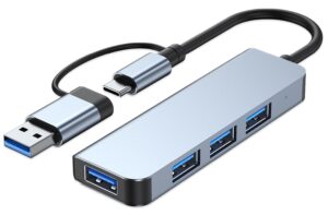 usb hub 3.0 with 4 ports, vienon aluminum usb c to usb 3.0 hub usb splitter for macbook, mac pro/mini, imac, ps4, ps5, surface pro,flash drive, samsung and more usb-c laoptop