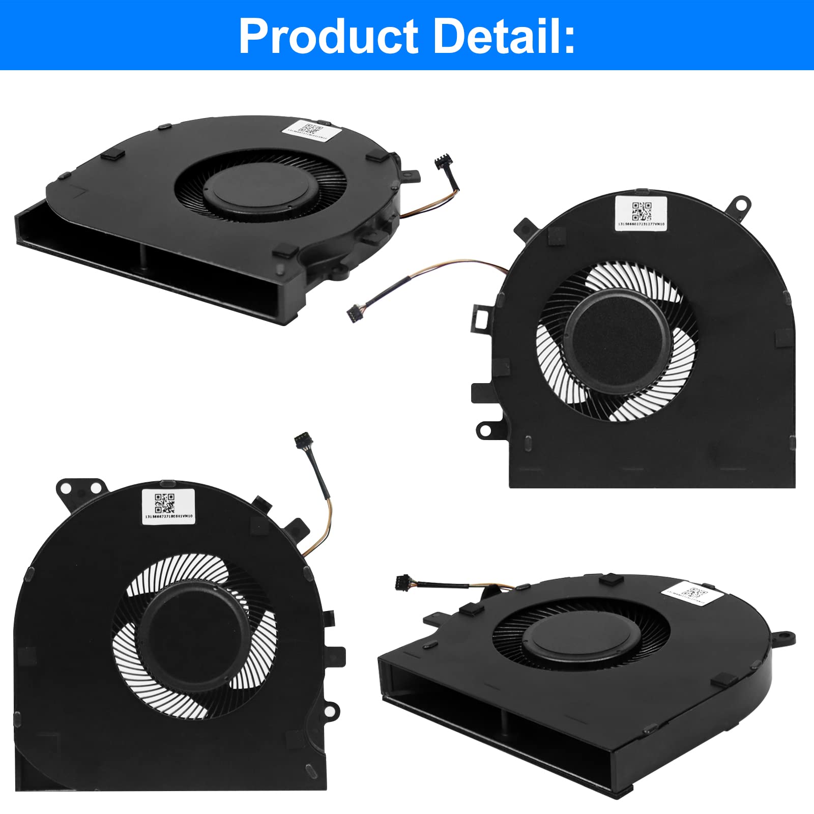 ARLBA CPU+GPU Cooling Fan New Replacement for Razer Spirit Blade 15 GTX1060 RZ09-027 RZ09-0270 RZ09-0300 RZ09-0328 RZ09-0369 RZ09-0369A/B RZ09-03009E97 RZ09-03287E72-R3U1 DFS501105PR0T DFS5K121142621