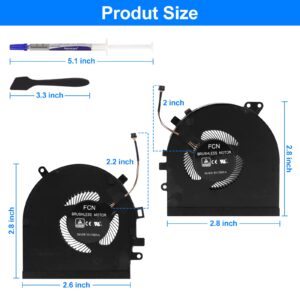 ARLBA CPU+GPU Cooling Fan New Replacement for Razer Spirit Blade 15 GTX1060 RZ09-027 RZ09-0270 RZ09-0300 RZ09-0328 RZ09-0369 RZ09-0369A/B RZ09-03009E97 RZ09-03287E72-R3U1 DFS501105PR0T DFS5K121142621