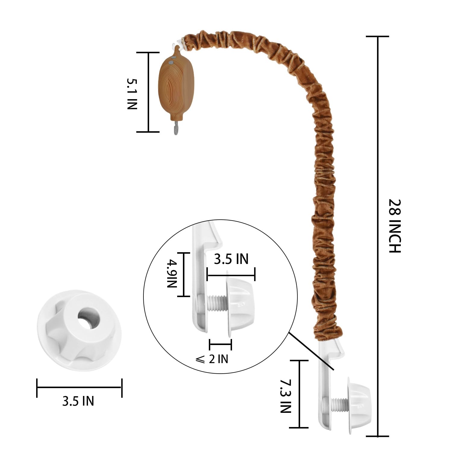 HLEEDUO Baby Mobile arm with Music Box Motor， Crib Mobile arm with mobiles Motor Spinner.28 Inch Wooden Crib Mobile arm for Crib Nursery Mobile arm. Nursery Mobile Attachment,Mobile arm for Crib