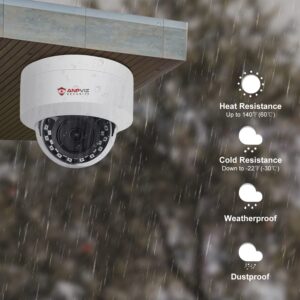 Anpviz UltraHD 4K (8MP) Security IP PoE Dome Camera Outdoor with Microphone/Audio, 3840x2160, Human Vehicle Detection, 100ft IR Night Vision, 2.8mm Wide Angle, IP66 Waterproof, Not PTZ (U Series)