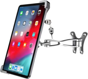 woleyi anti-theft tablet wall holder stand for 9"-14" tablet, security heavy duty articulating in-wall tablets mount with lock and key, compatible with ipad pro 13/air, surface pro/go, galaxy tabs