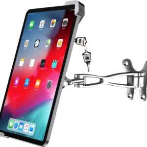 woleyi Anti-Theft Tablet Wall Holder Stand for 9"-14" Tablet, Security Heavy Duty Articulating in-Wall Tablets Mount with Lock and Key, Compatible with iPad Pro 13/Air, Surface Pro/Go, Galaxy Tabs