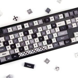 Custom Keycaps 130 Keys Set - XDA Profile Keycaps - PBT Keycaps & Dye Sublimation Key Cap - Compatible with 60%, 75%, 80%, 85%,100% ANSI Layout Gaming Mechanical Keyboard (Checkerboard)