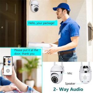 KUNTLEY Outdoor Security Cameras, 2.4GHz & 5G WiFi Cameras for Home Security, 1080P Dome Surveillance Cameras 360° View,2-Way Audio, Security Camera with Motion Detection (2PC)