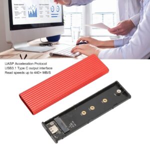 M.2 NVME SSD Enclosure Adapter, Tool USB C 3.1 Computer Solid State Drive, Support UASP, Compatible with SATA 2242/2260/2280, Red