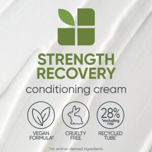 Biolage Strength Recovery Conditioning Cream | Strengthening Conditioner | Moisturizes, Adds Softness & Repairs Damage | For Damaged & Sensitized Hair | Vegan | Cruelty-Free | 33.8 Fl. Oz, pack of 1