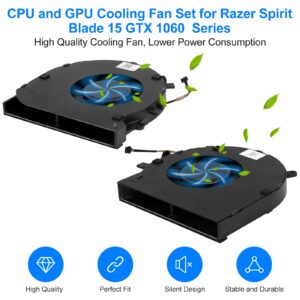 ARLBA CPU+GPU Cooling Fan New Replacement for Razer Spirit Blade 15 GTX1060 RZ09-027 RZ09-0270 RZ09-0300 RZ09-0328 RZ09-0369 RZ09-0369A/B RZ09-03009E97 RZ09-03287E72-R3U1 DFS501105PR0T DFS5K121142621