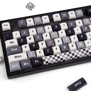 Custom Keycaps 130 Keys Set - XDA Profile Keycaps - PBT Keycaps & Dye Sublimation Key Cap - Compatible with 60%, 75%, 80%, 85%,100% ANSI Layout Gaming Mechanical Keyboard (Checkerboard)