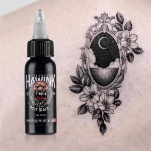 HAWINK Black Tattoo Ink 1 oz (30ml) Vegan-Friendly USA Standard Pigment Tattoo Supplies Pure Black TI203-30-001